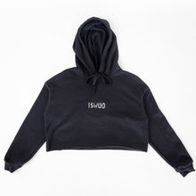 Load image into Gallery viewer, Wuomen&#39;s Black Cropped Hoodie
