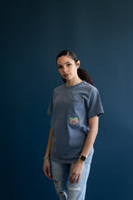 Load image into Gallery viewer, Unisex Denim Apple Blossom Pocket T-shirt
