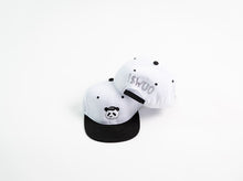 Load image into Gallery viewer, ISWUO Black/ White Wuo Logo Snapback Hat
